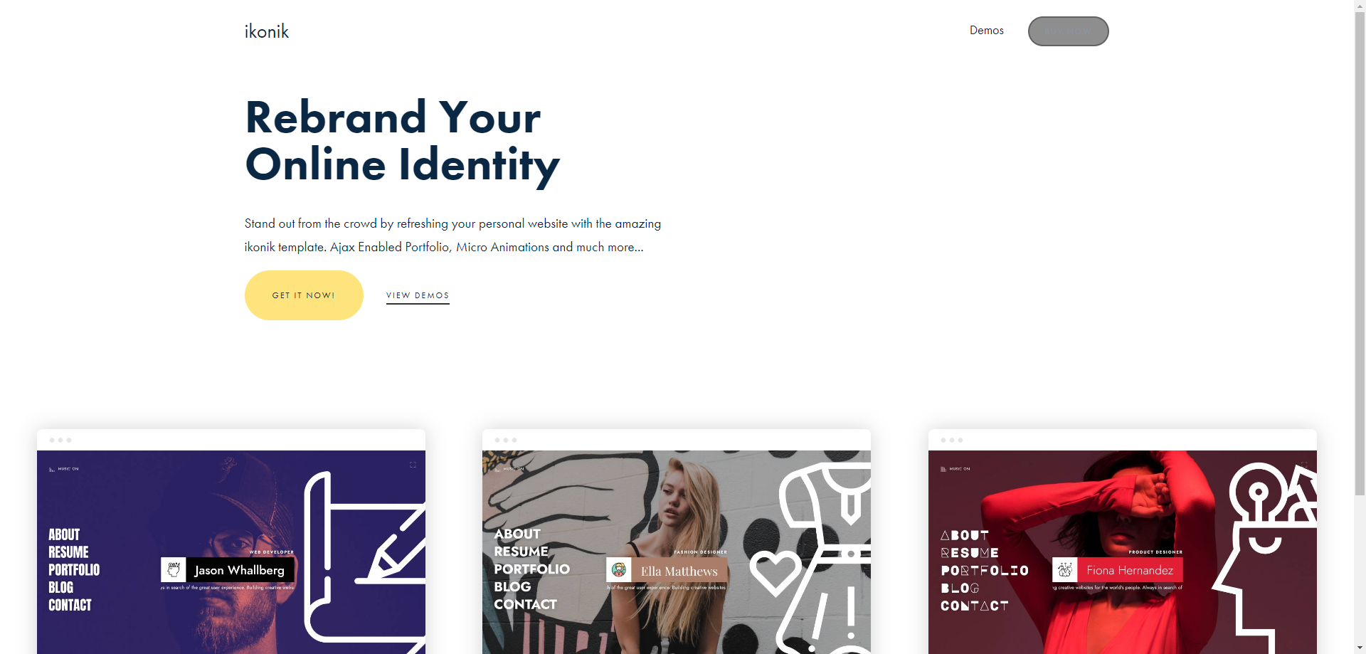 Ikonik - Portfolio Template for Creatives